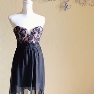 B darlin high low black lace dress NWOT never worn
